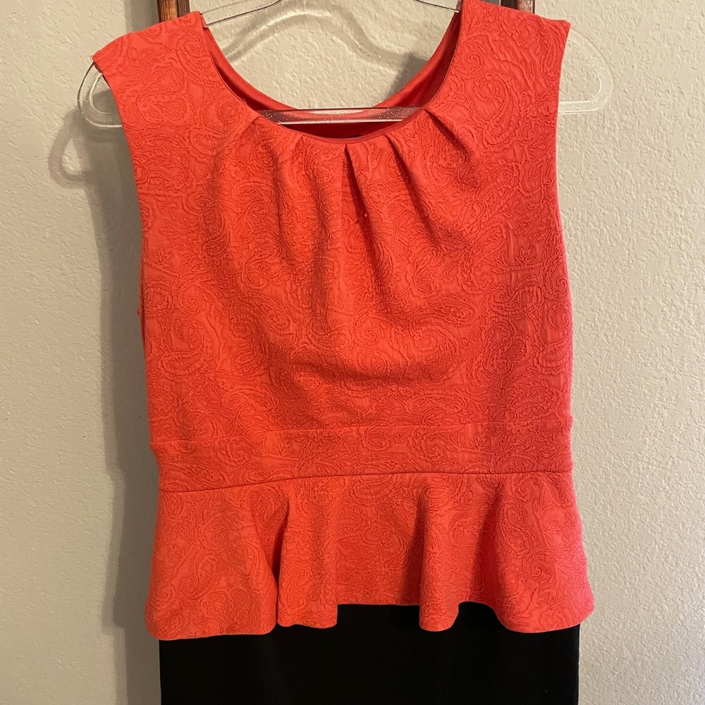 Peplum Pencil Dress (Coral)